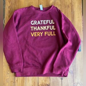 The Wishing Elephant NEW Kids Thanksgiving Graphic Sweatshirt Maroon L
